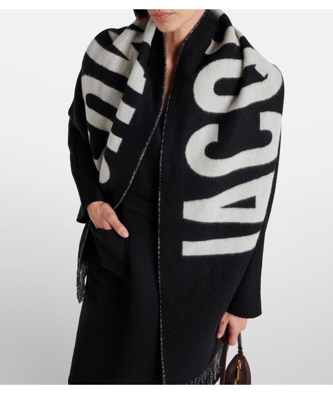 JACQUEMUS Черный шерстяной шарф, фото 4