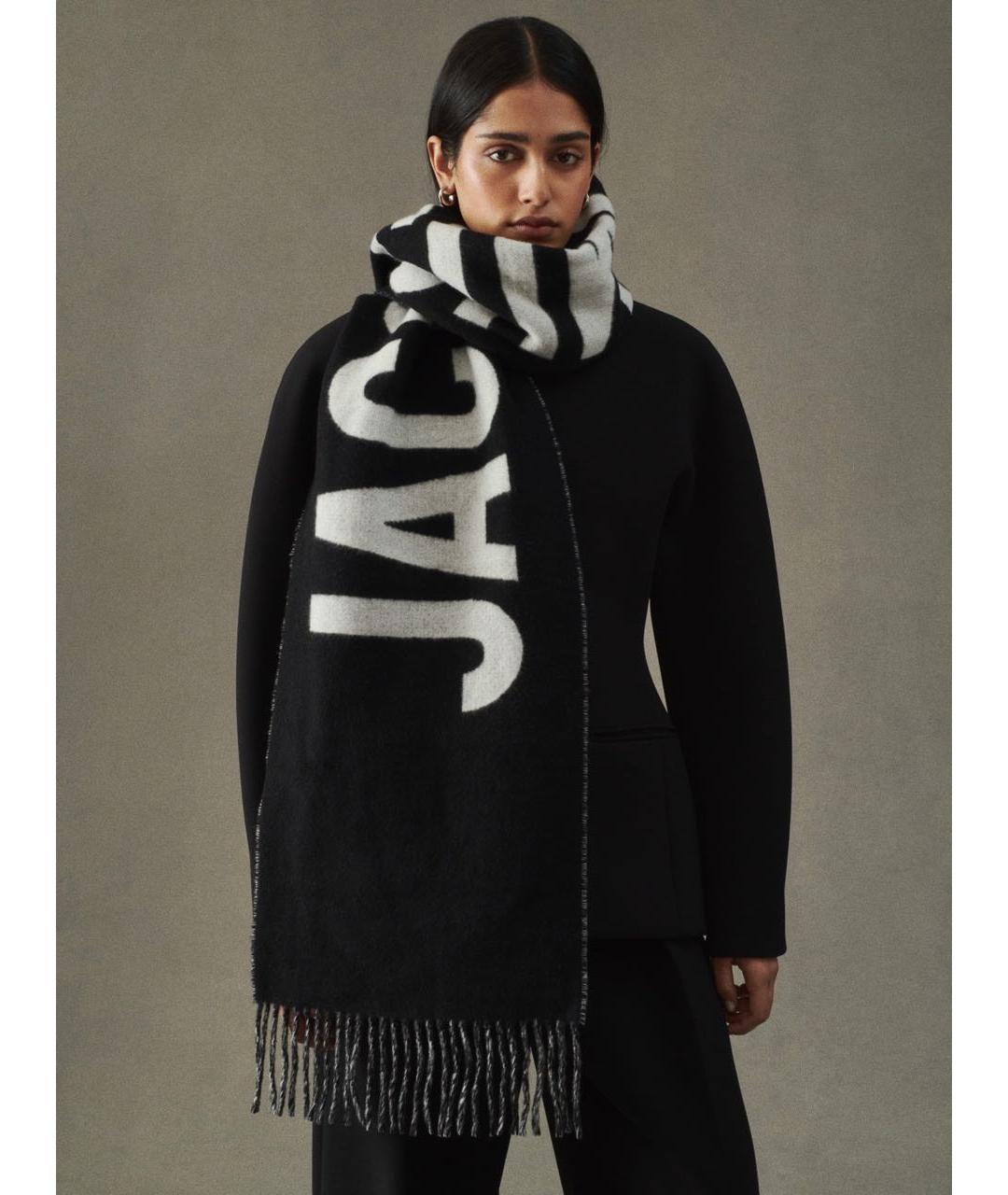 JACQUEMUS Черный шерстяной шарф, фото 2