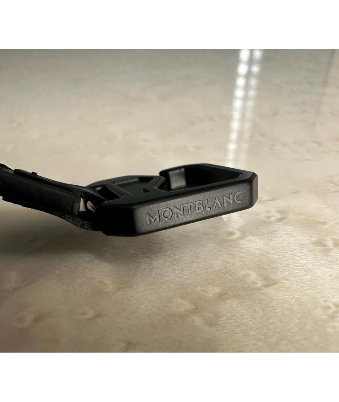 MONTBLANC Черный кожаный браслет, фото 3
