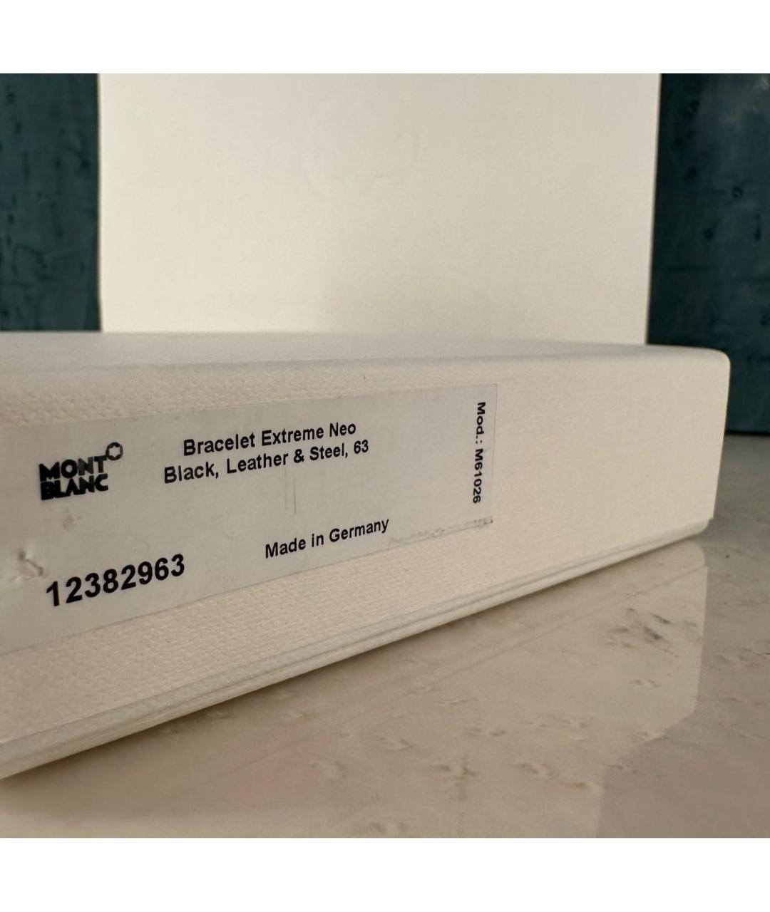 MONTBLANC Черный кожаный браслет, фото 8