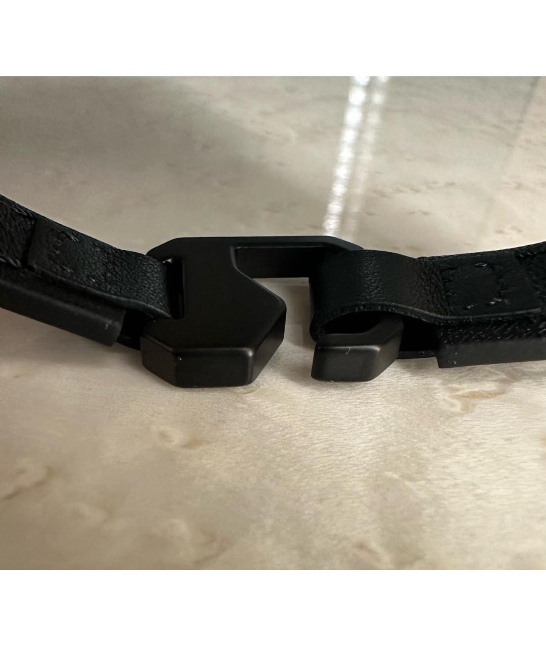 MONTBLANC Черный кожаный браслет, фото 5
