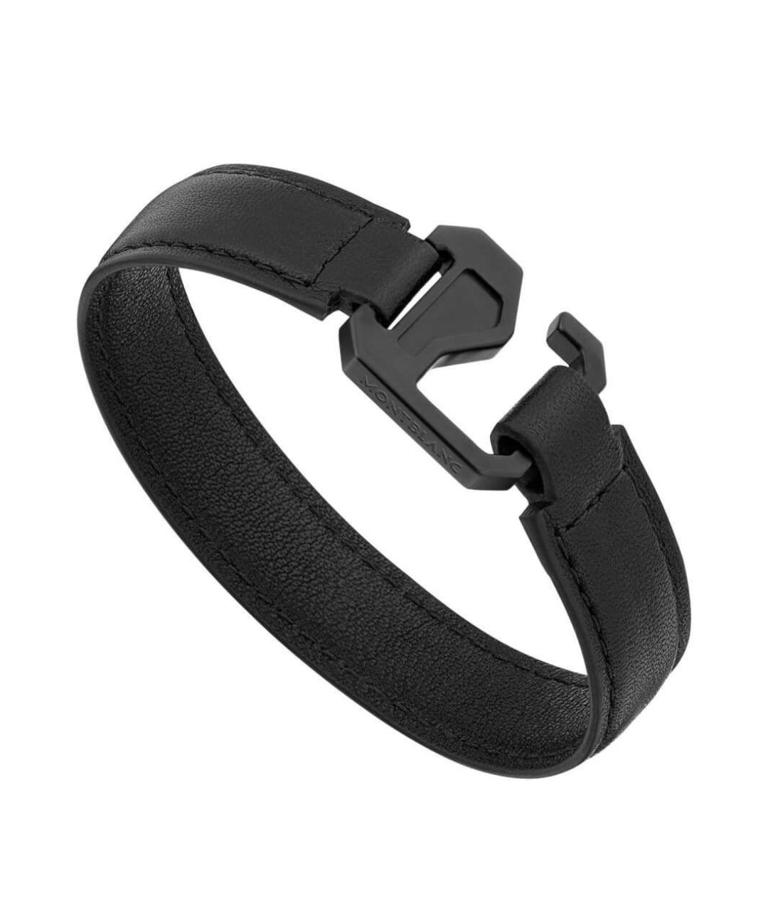 MONTBLANC Черный кожаный браслет, фото 1
