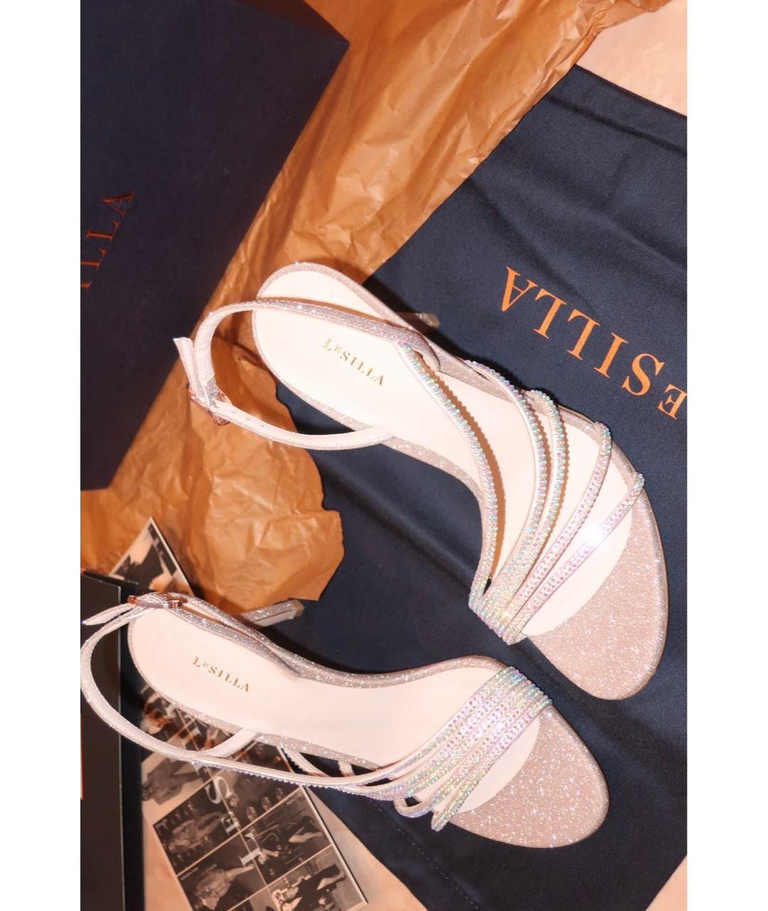 LE SILLA Бежевые кожаные босоножки, фото 2