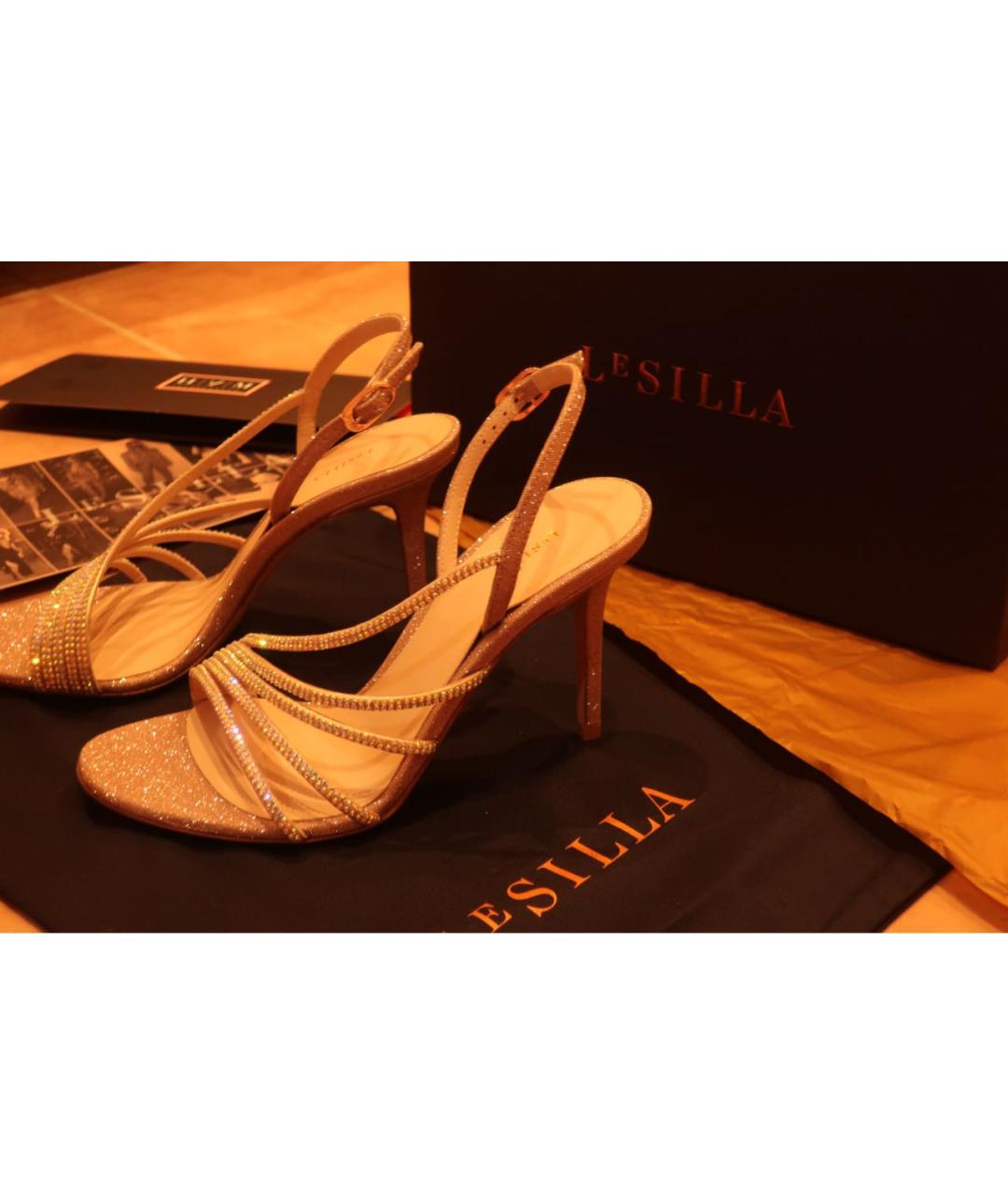 LE SILLA Бежевые кожаные босоножки, фото 4