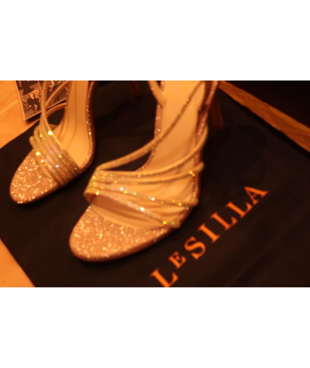 LE SILLA Бежевые кожаные босоножки, фото 5