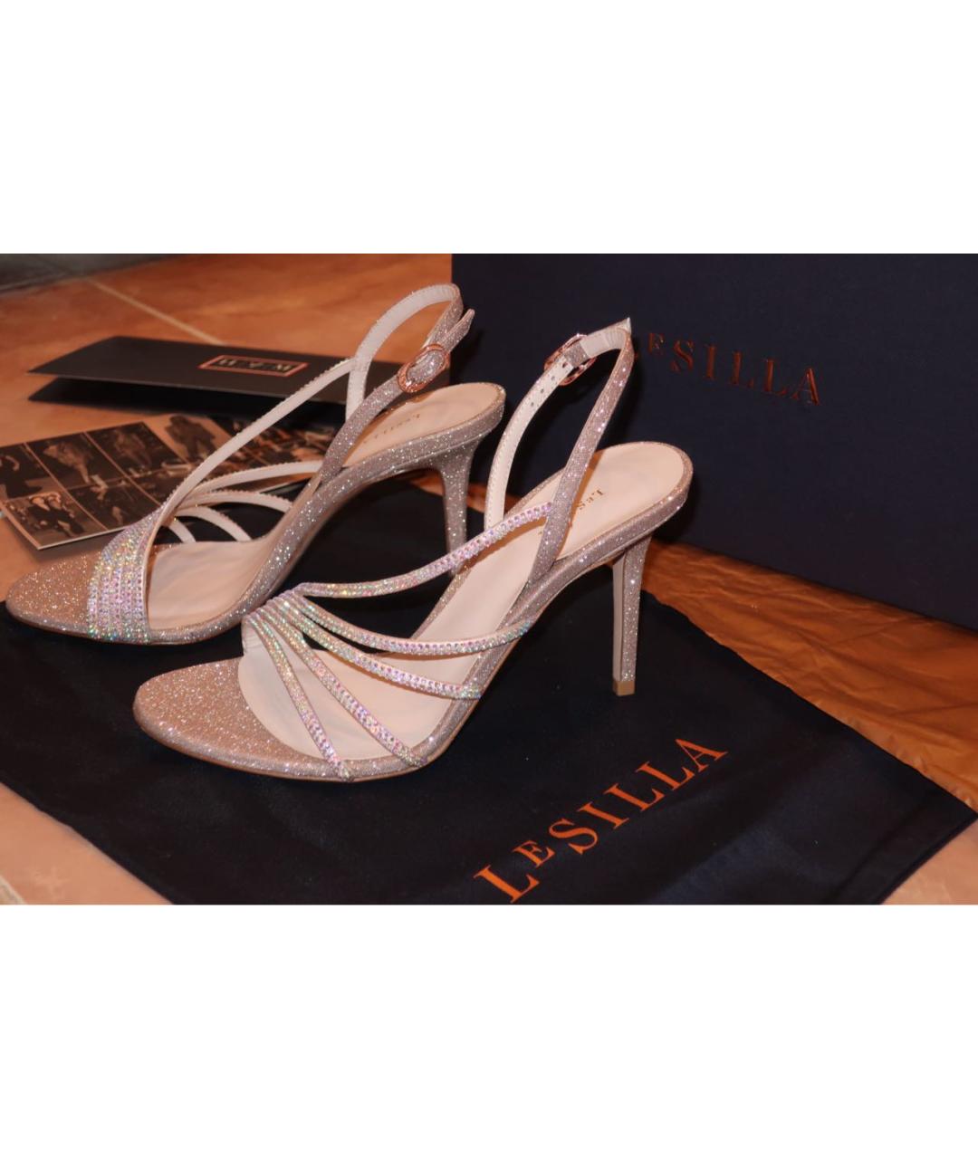 LE SILLA Бежевые кожаные босоножки, фото 6