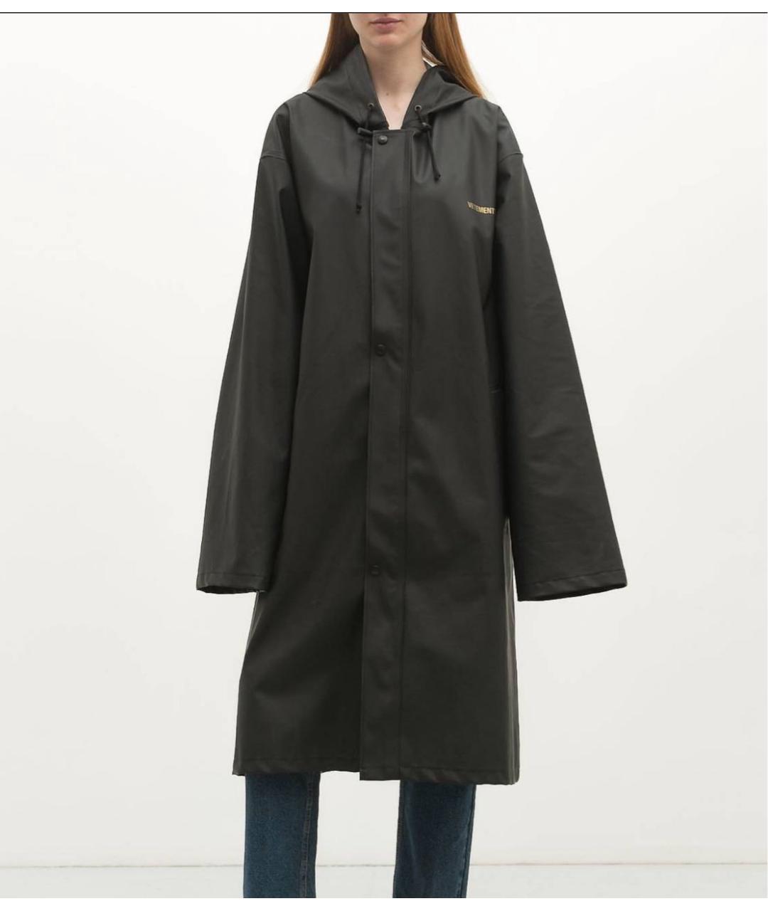 VETEMENTS Черный полиуретановый тренч/плащ, фото 4