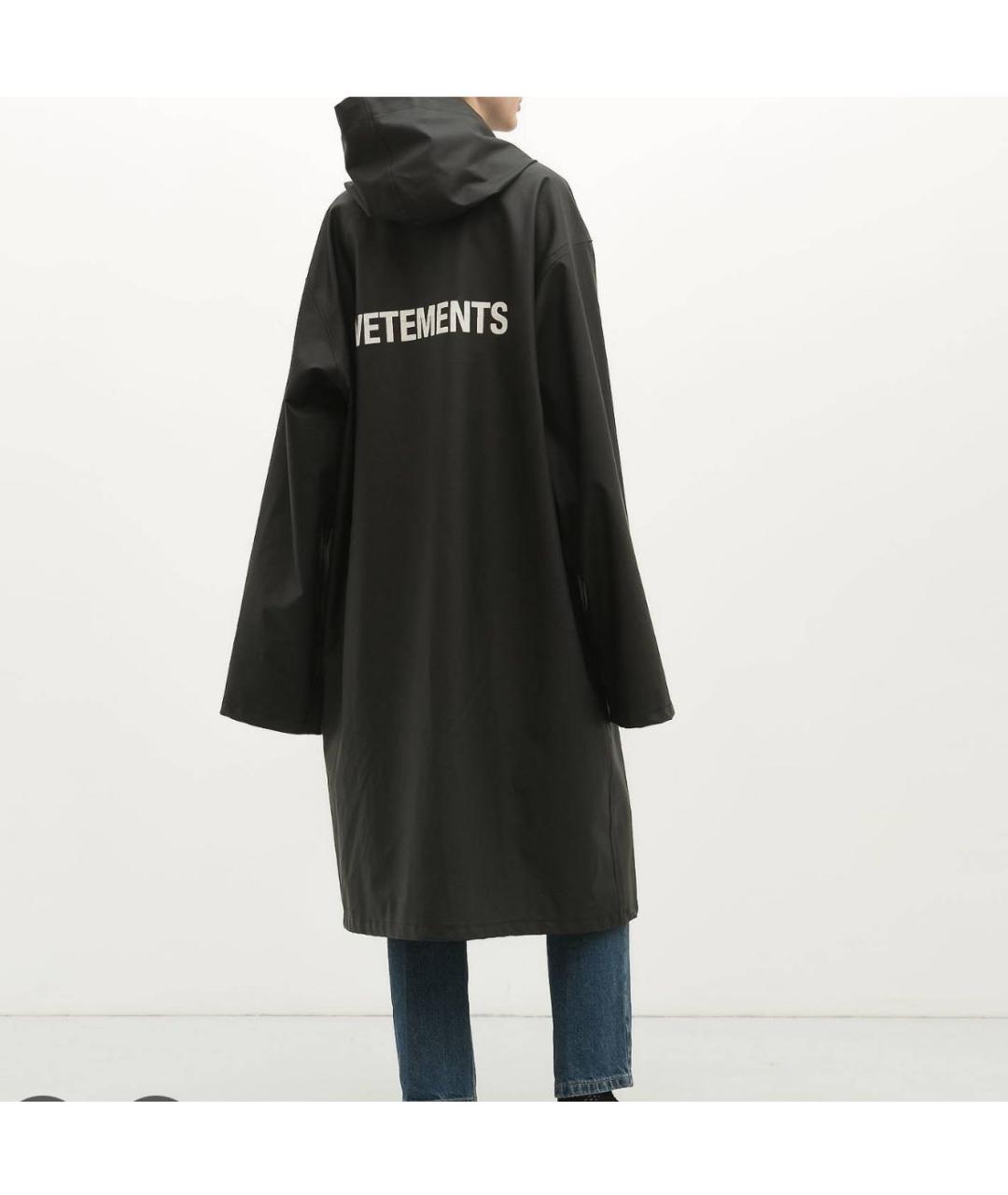 VETEMENTS Черный полиуретановый тренч/плащ, фото 2