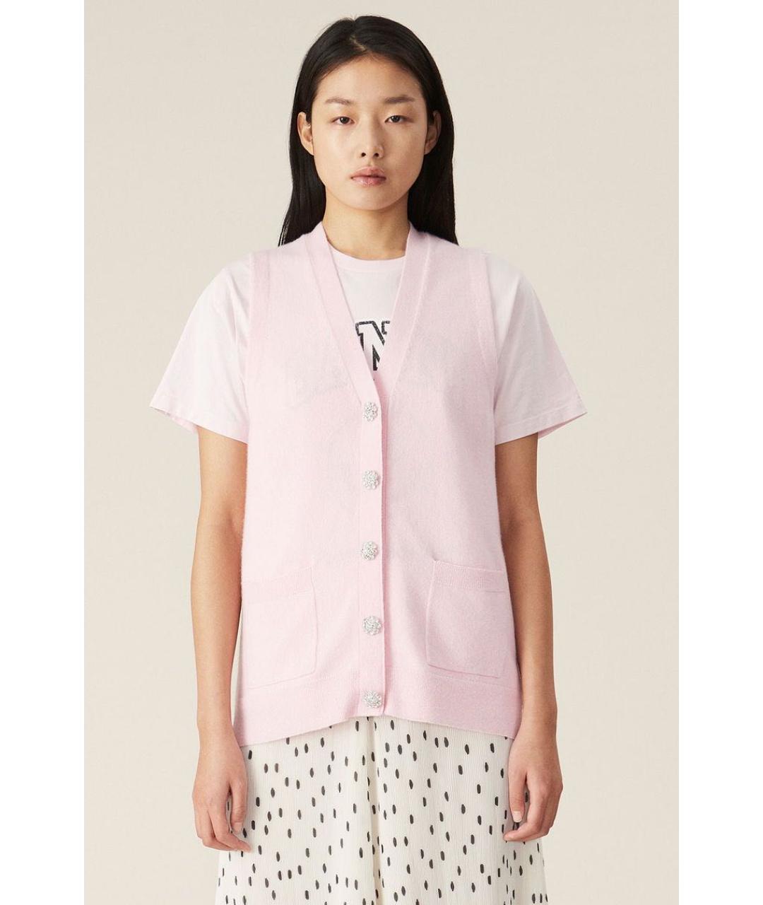 GANNI Розовая кашемировая жилетка, фото 8