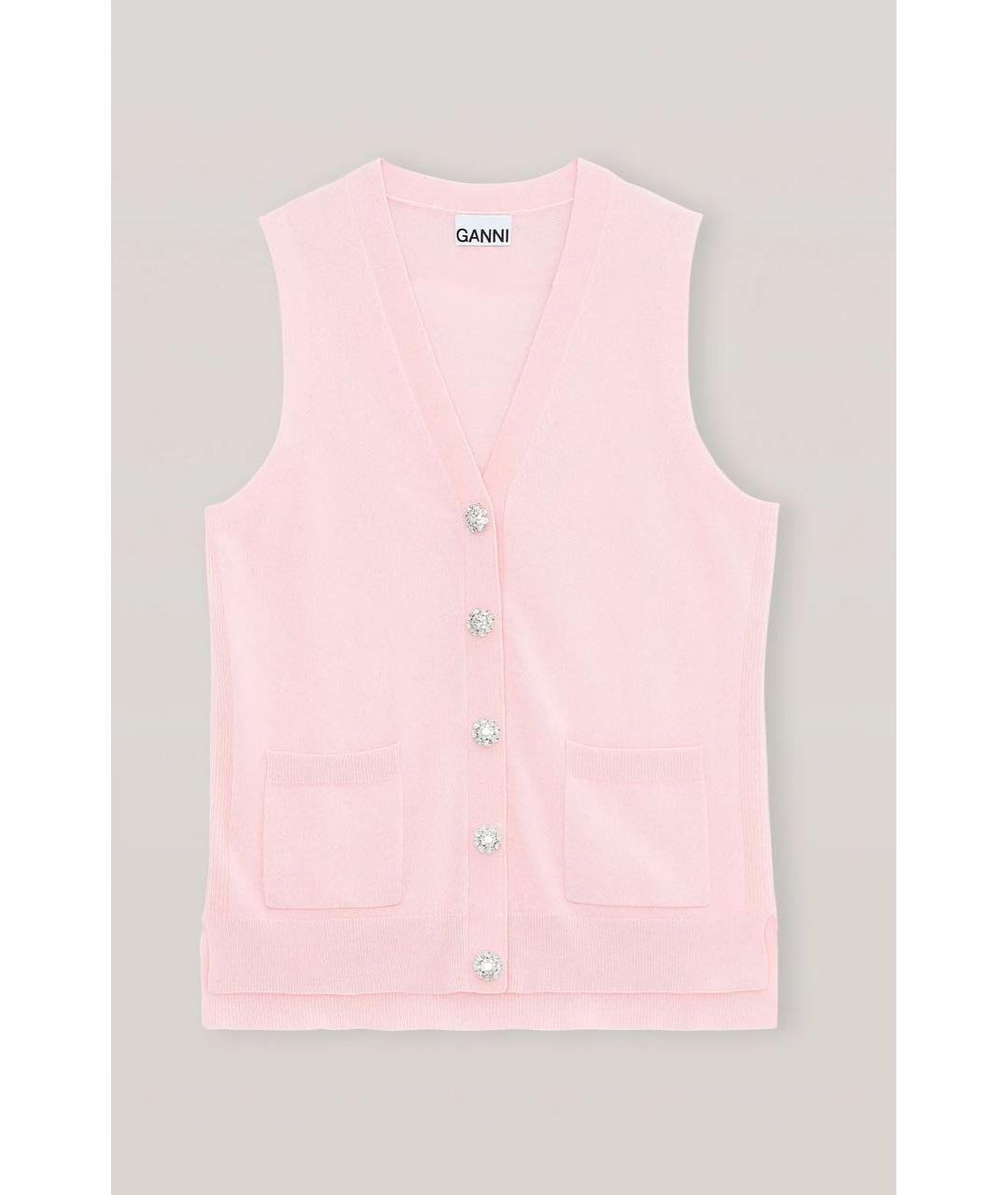 GANNI Розовая кашемировая жилетка, фото 9