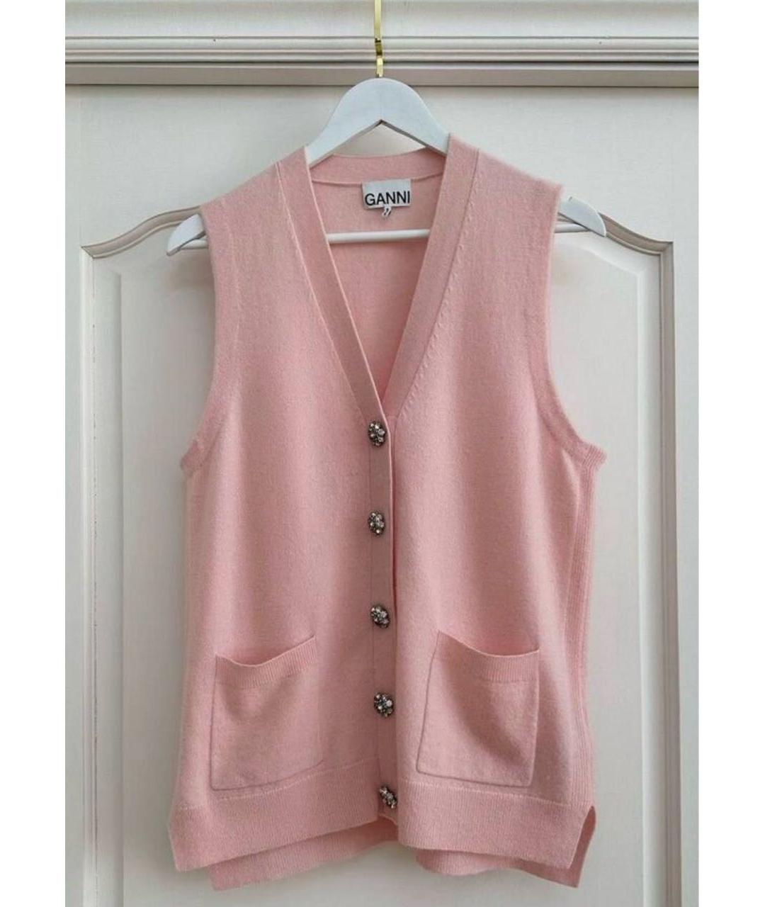 GANNI Розовая кашемировая жилетка, фото 5