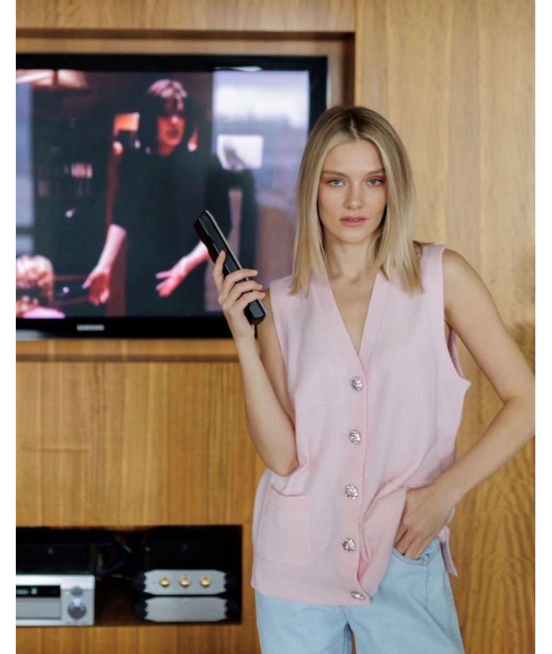 GANNI Розовая кашемировая жилетка, фото 6