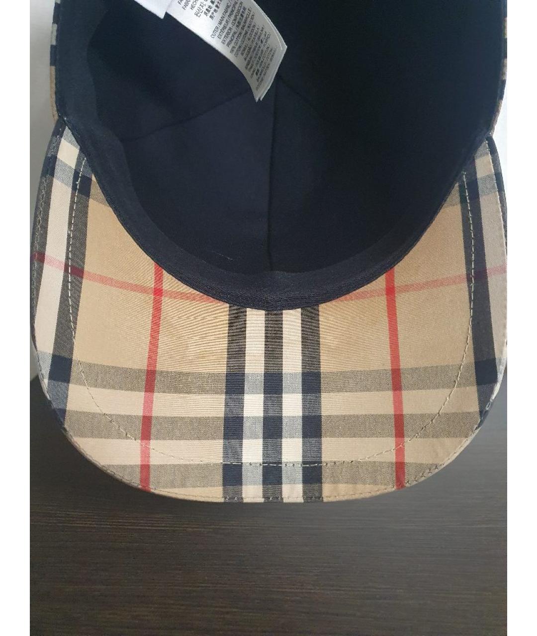 BURBERRY Бежевая хлопковая кепка/бейсболка, фото 6