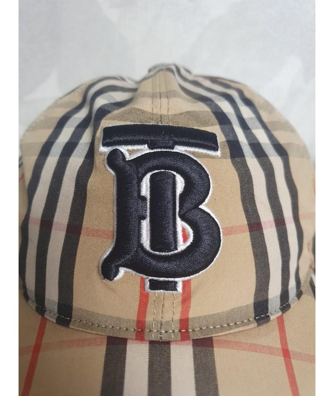BURBERRY Бежевая хлопковая кепка/бейсболка, фото 4