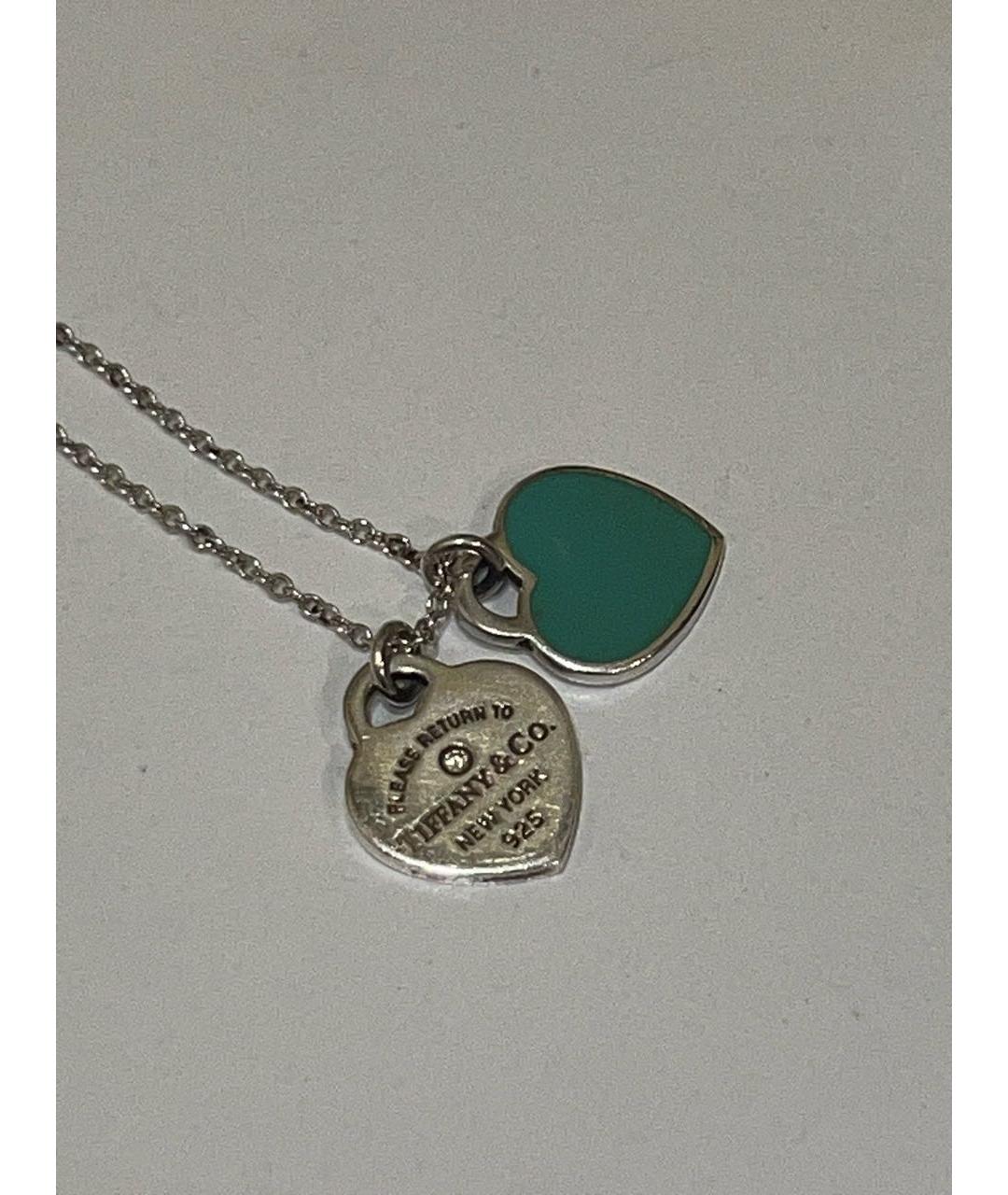 TIFFANY&CO Голубая серебряная подвеска, фото 2