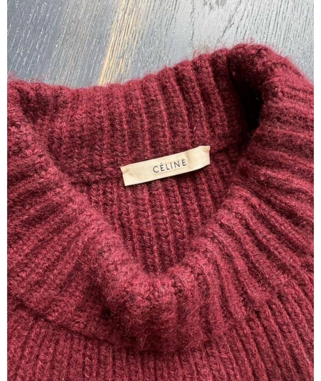 CELINE Бордовый кашемировый джемпер / свитер, фото 3