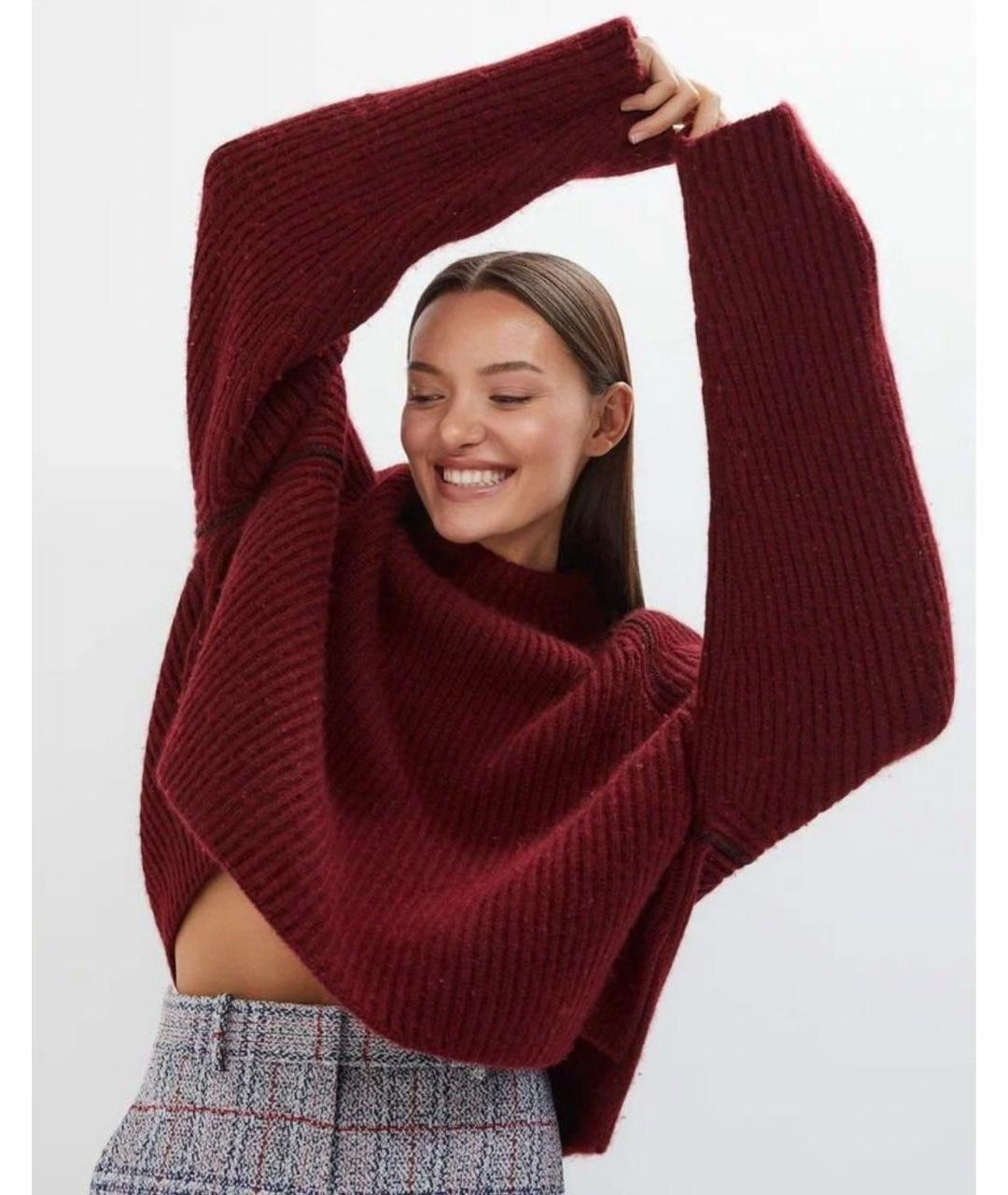 CELINE Бордовый кашемировый джемпер / свитер, фото 7