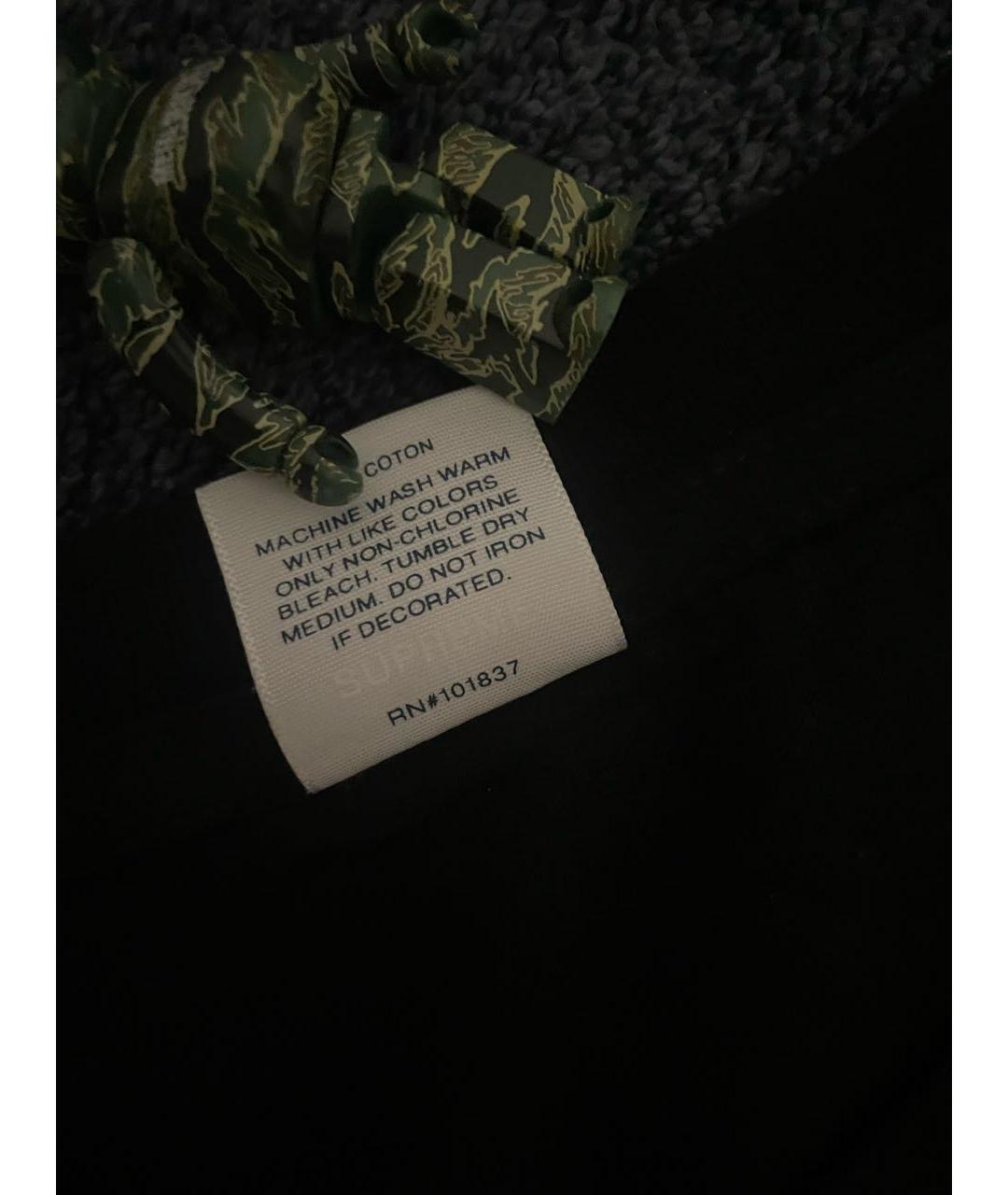 SUPREME Черная хлопковая футболка, фото 5