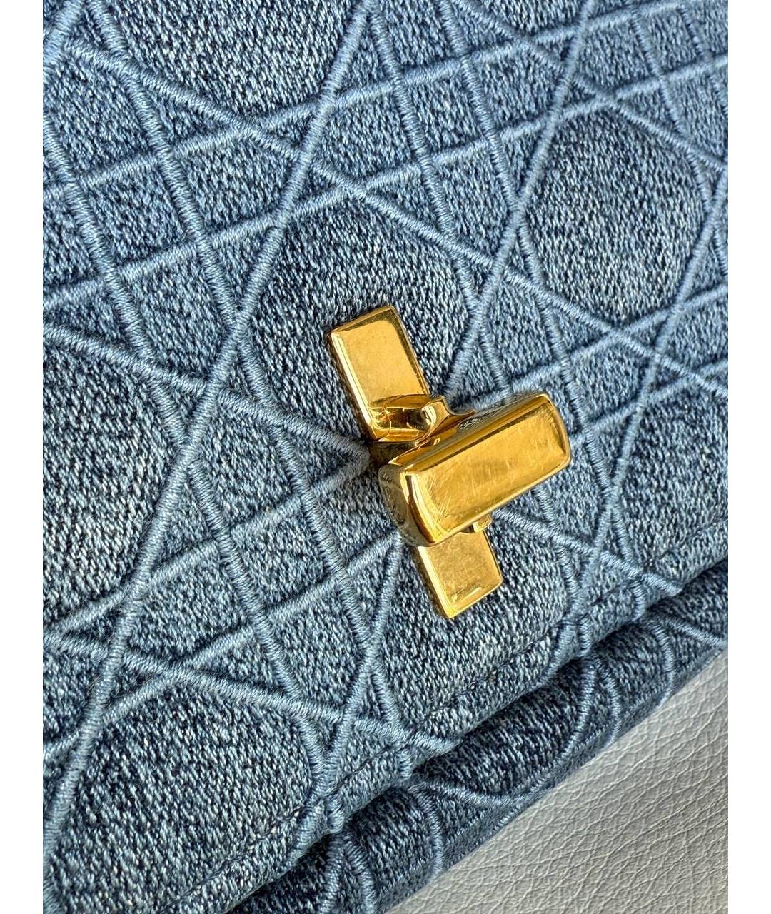 CHRISTIAN DIOR Голубая деним сумка через плечо, фото 5