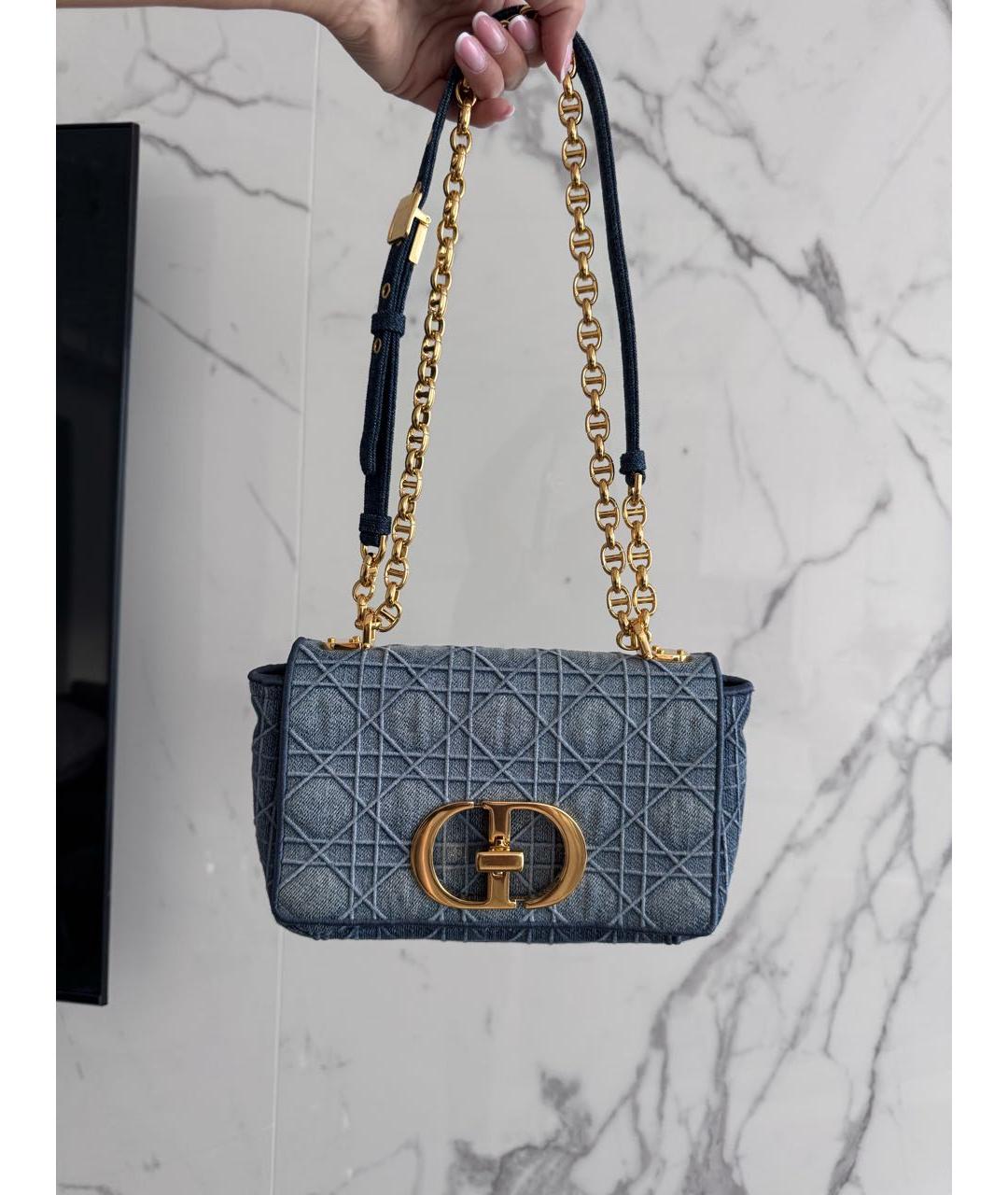 CHRISTIAN DIOR Голубая деним сумка через плечо, фото 9