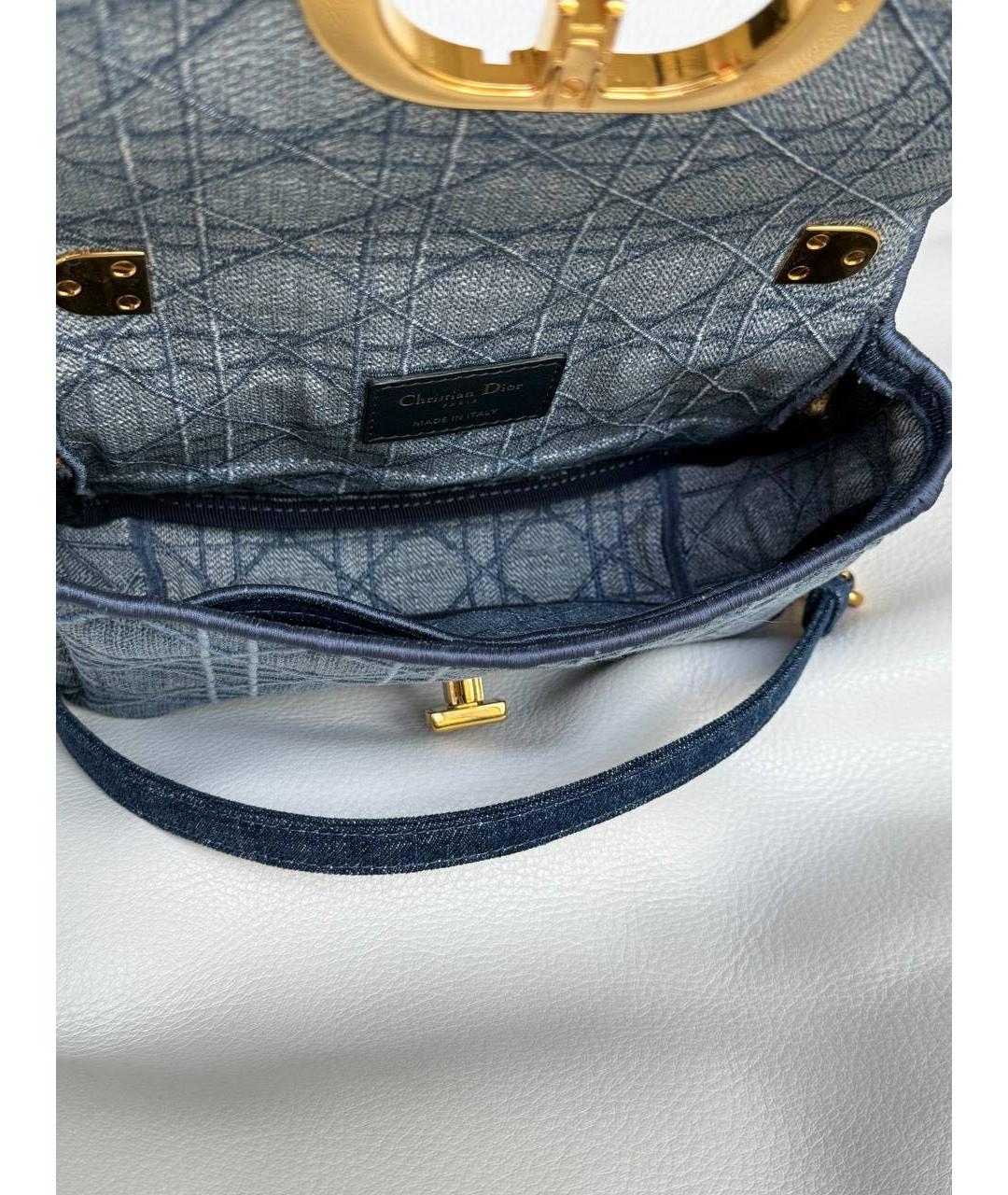 CHRISTIAN DIOR Голубая деним сумка через плечо, фото 4