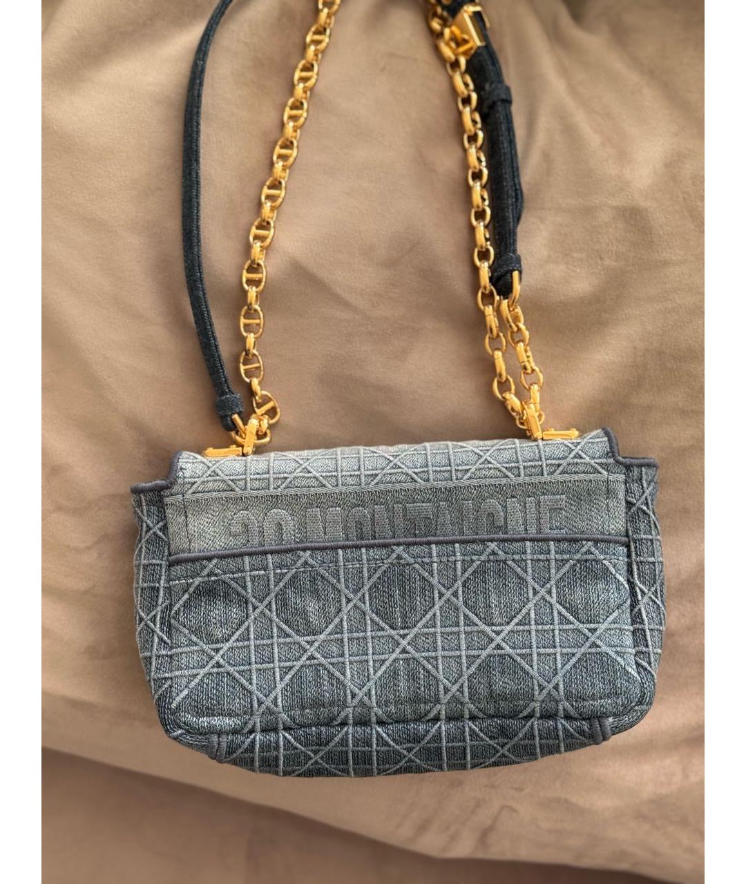 CHRISTIAN DIOR Голубая деним сумка через плечо, фото 3