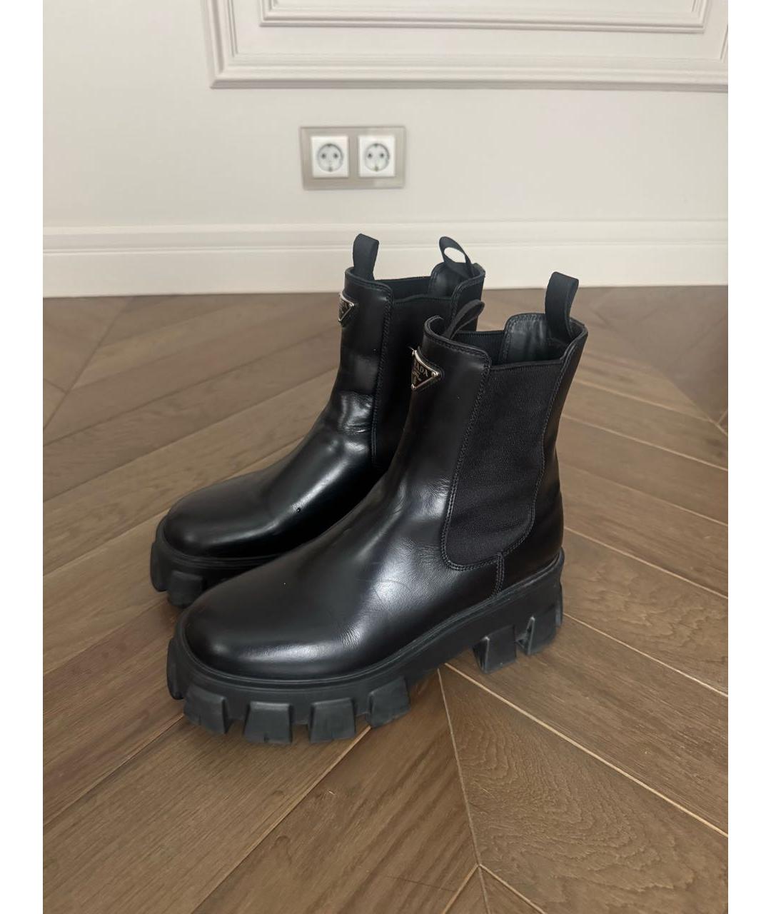 PRADA Черные кожаные полусапоги, фото 6