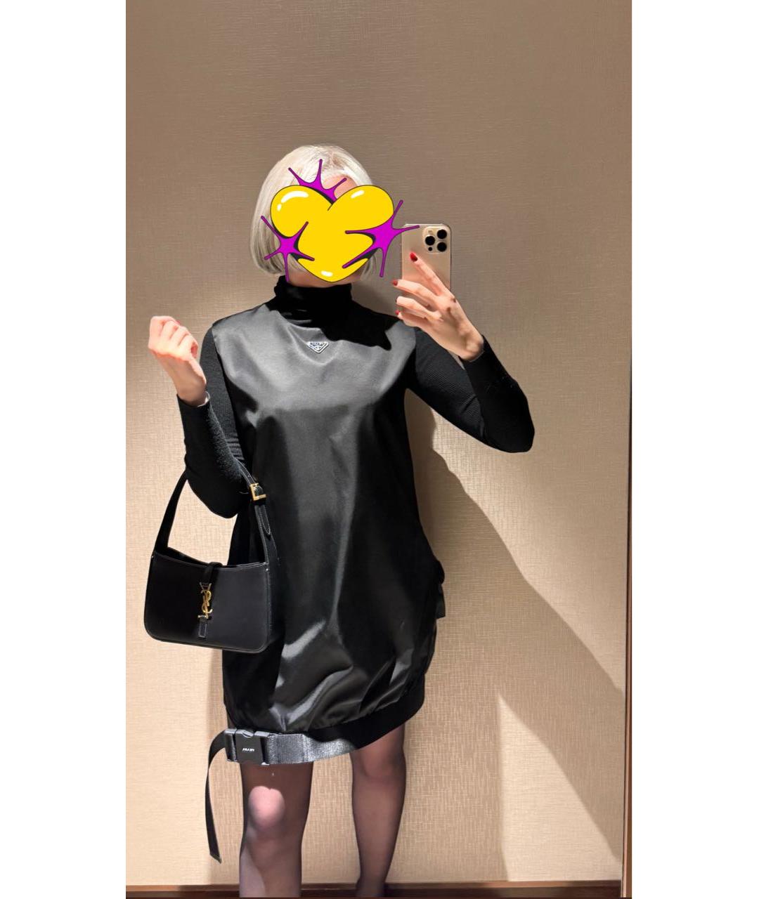 PRADA Черное полиамидовое повседневное платье, фото 8