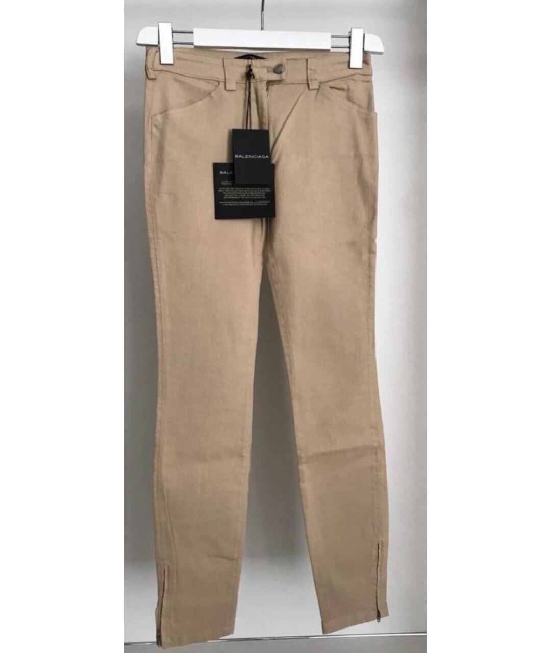 BALENCIAGA Бежевые хлопковые прямые джинсы, фото 7