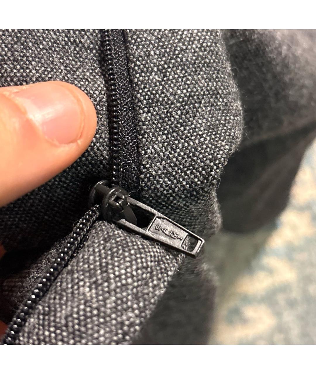 DOLCE&GABBANA Серые шерстяные прямые брюки, фото 5