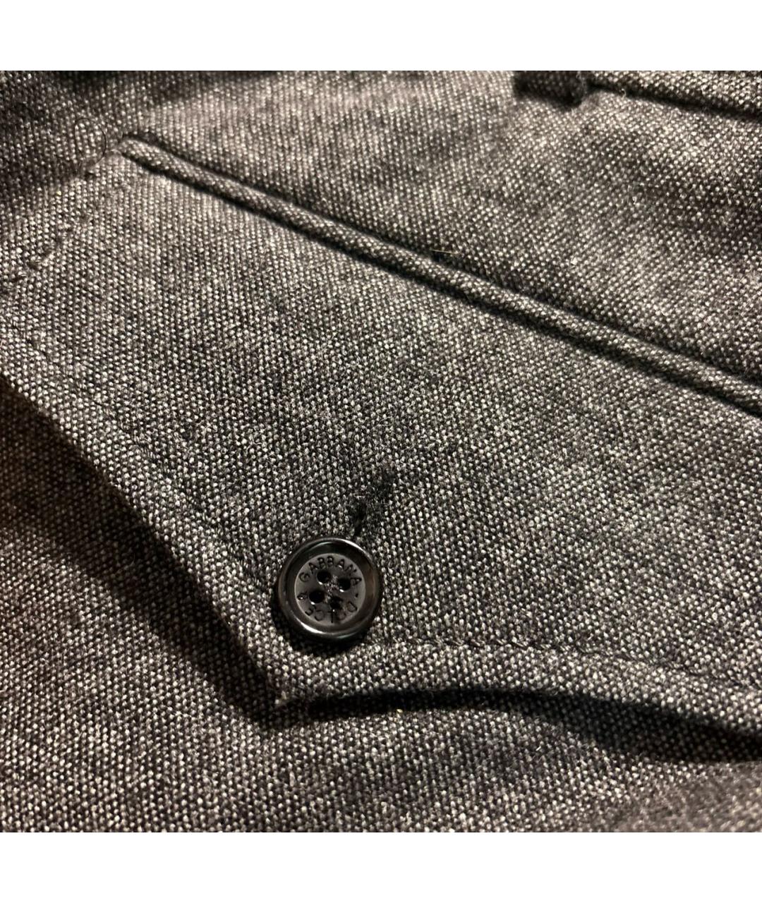 DOLCE&GABBANA Серые шерстяные прямые брюки, фото 4