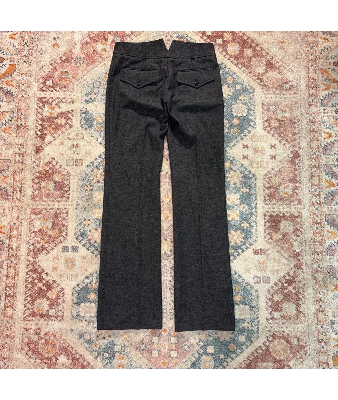 DOLCE&GABBANA Серые шерстяные прямые брюки, фото 2