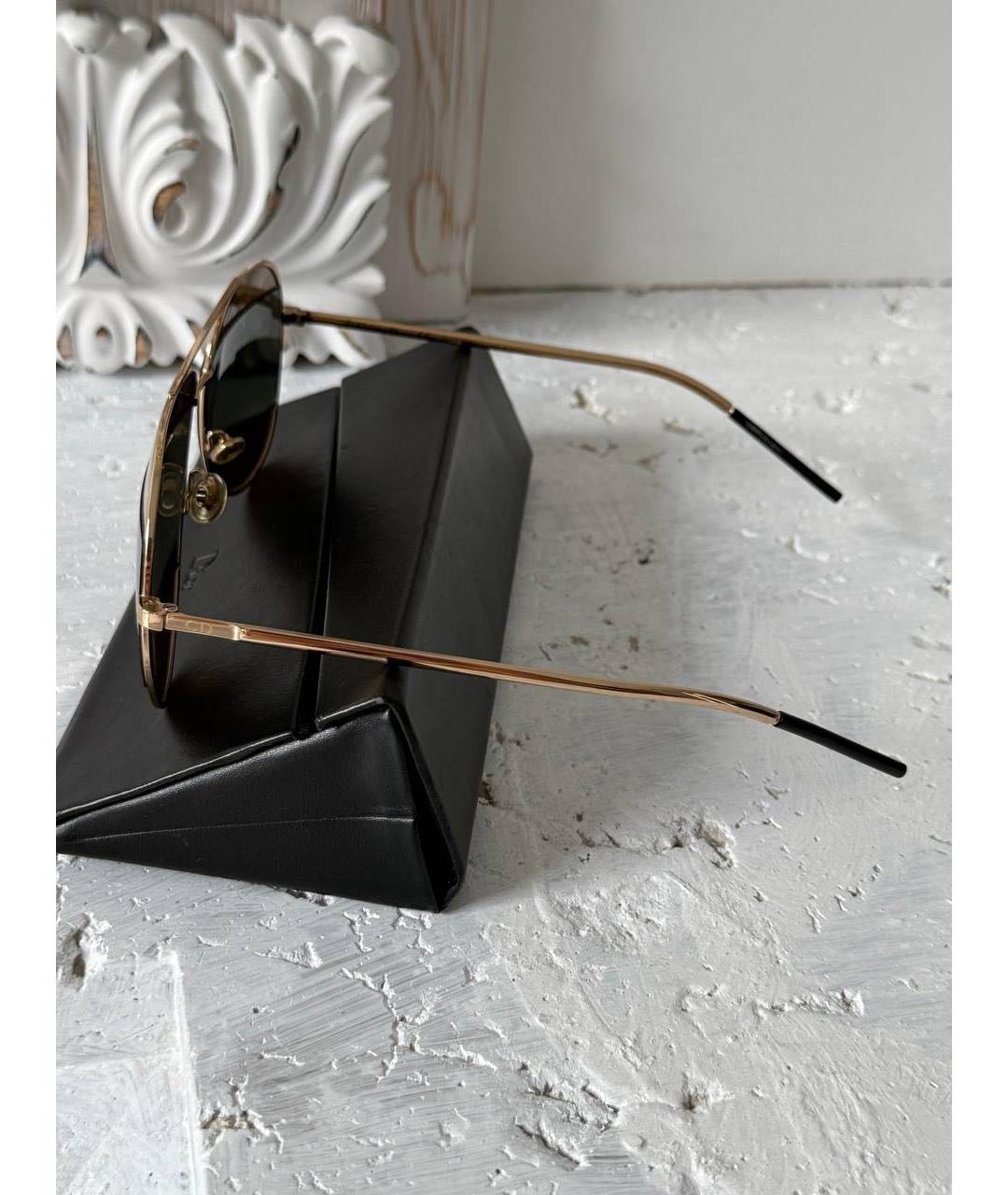 CHRISTIAN DIOR Золотые металлические солнцезащитные очки, фото 4