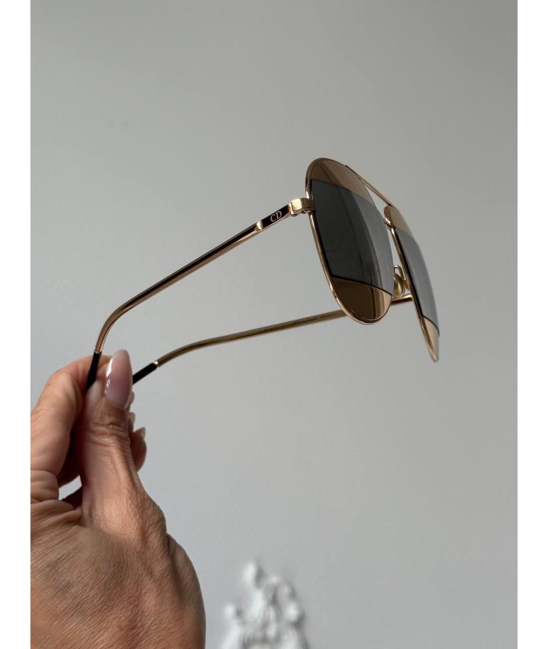 CHRISTIAN DIOR Золотые металлические солнцезащитные очки, фото 5