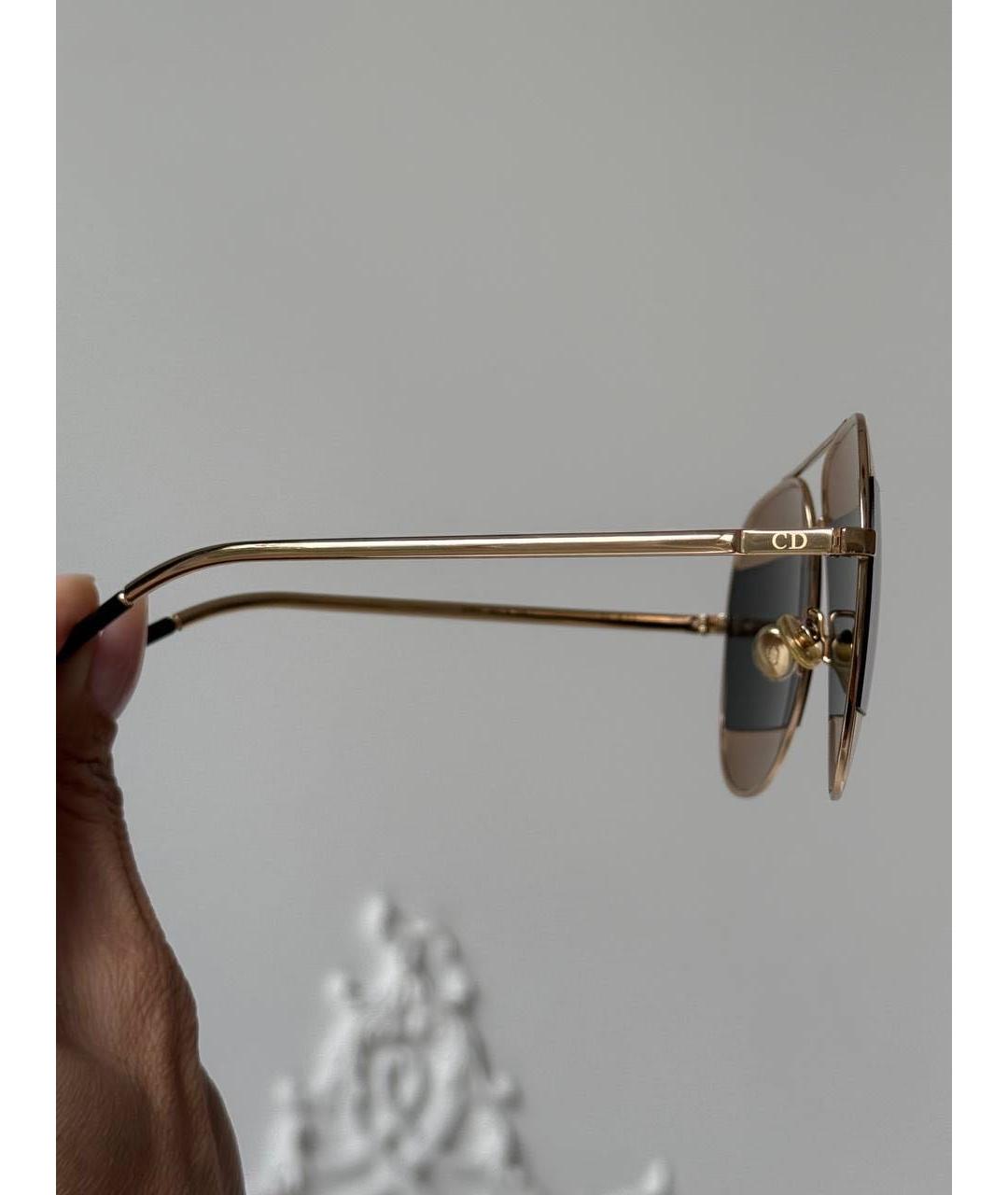 CHRISTIAN DIOR Золотые металлические солнцезащитные очки, фото 2