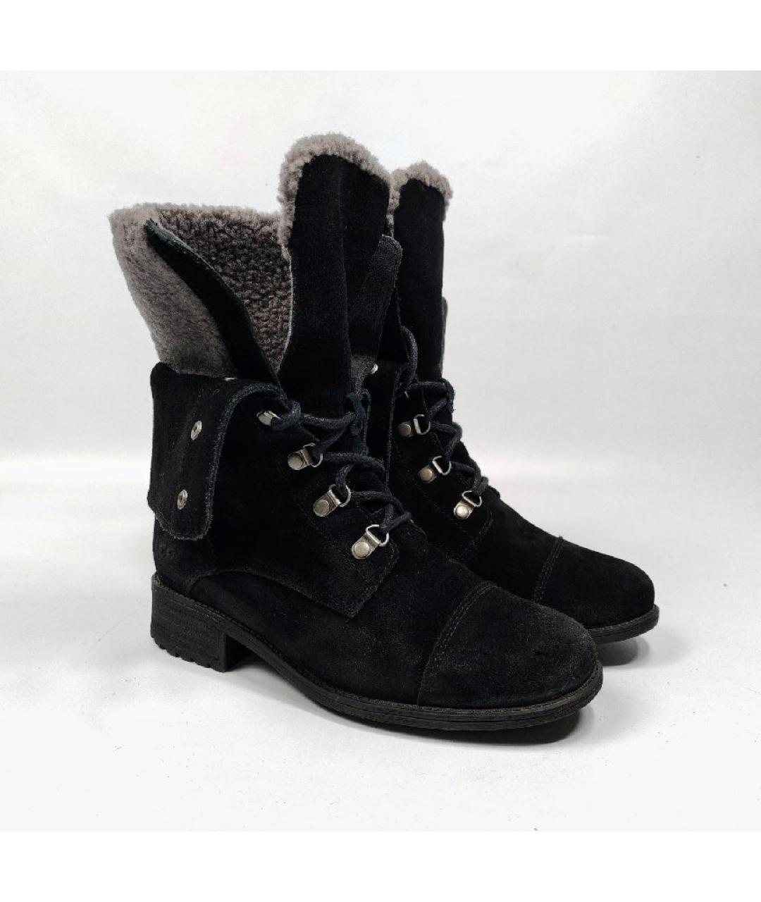 UGG AUSTRALIA Черные кожаные ботинки, фото 4