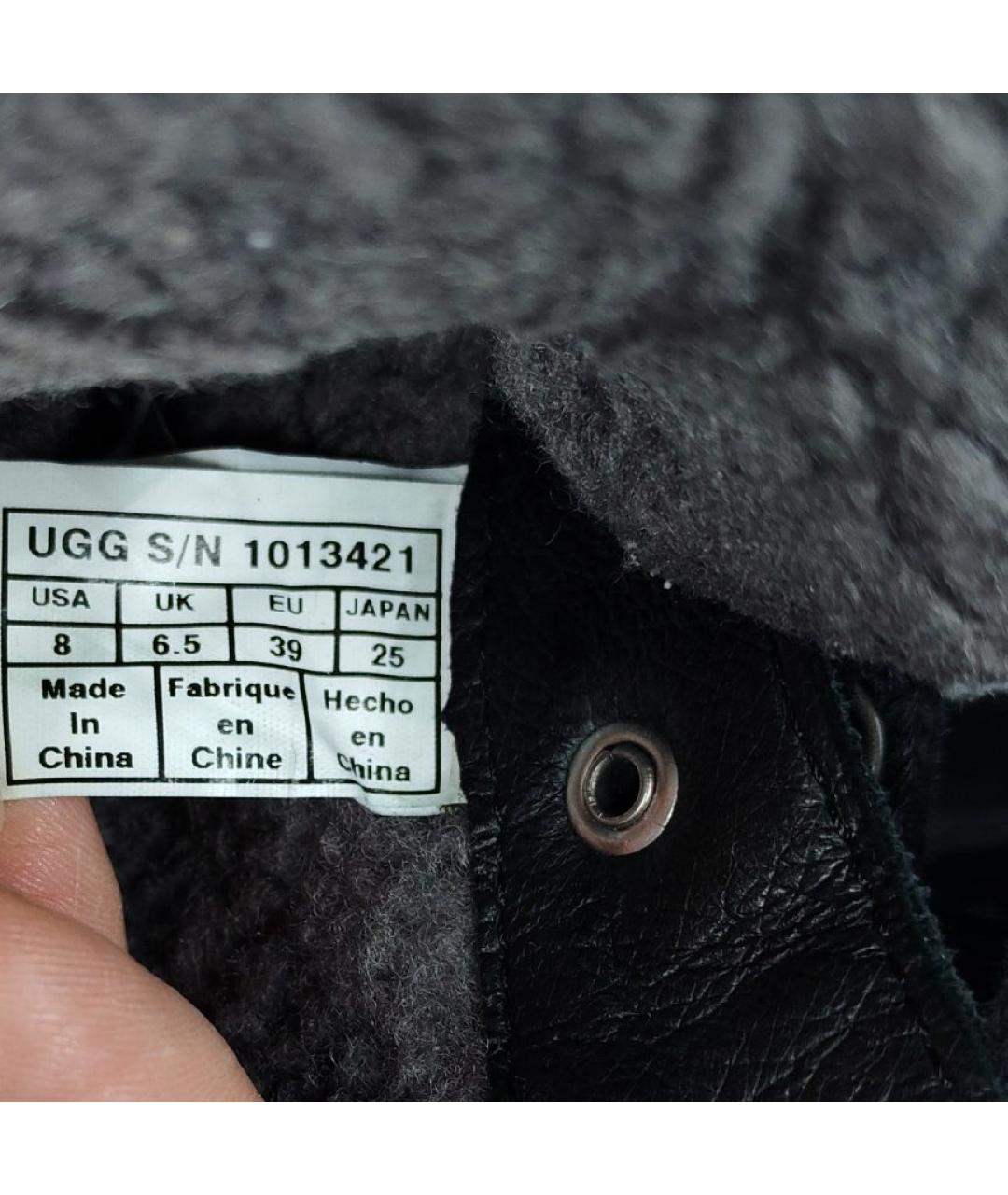 UGG AUSTRALIA Черные кожаные ботинки, фото 6