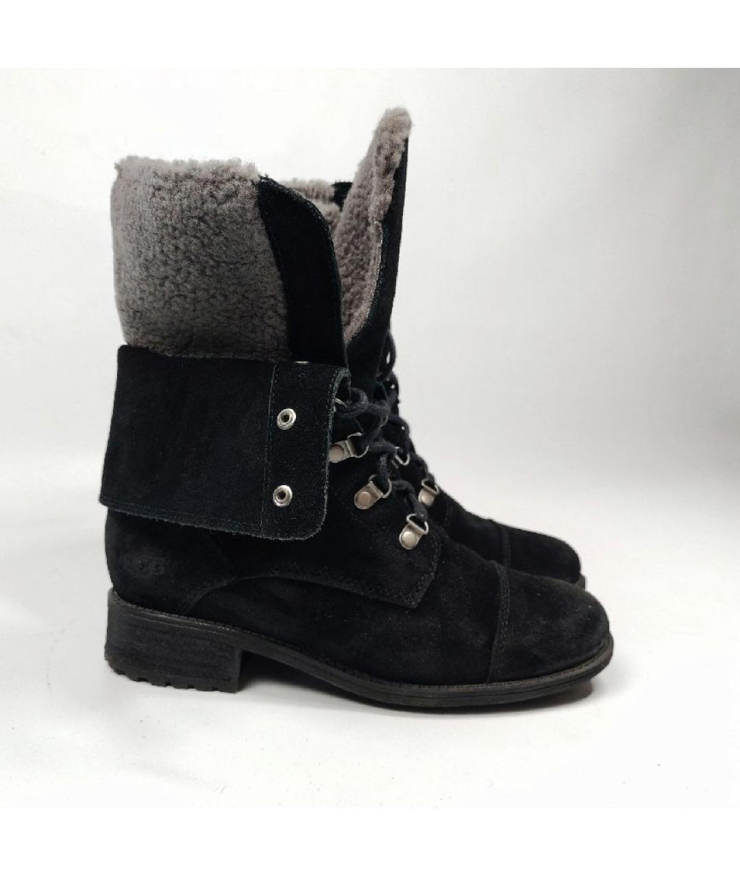 UGG AUSTRALIA Черные кожаные ботинки, фото 7