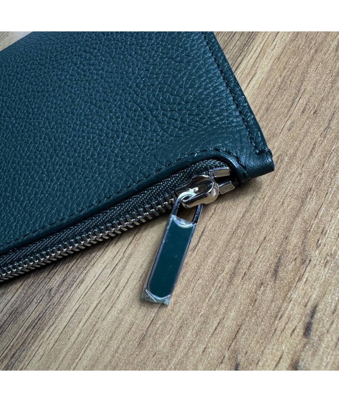 LORO PIANA Зеленая кожаная сумка с короткими ручками, фото 9