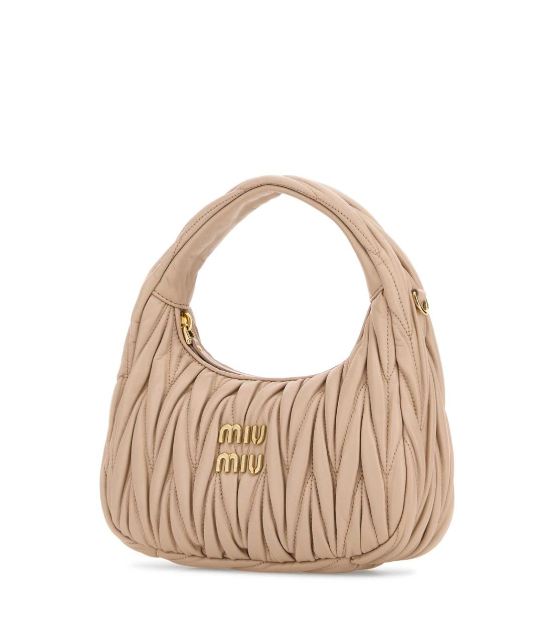 MIU MIU Розовая кожаная сумка с короткими ручками, фото 2