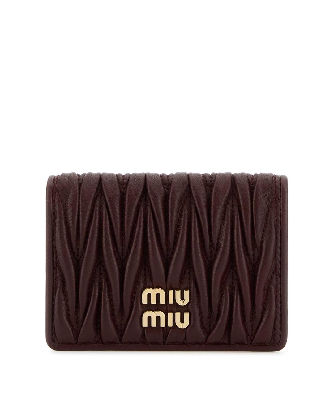 MIU MIU Бордовый кожаный кардхолдер, фото 1