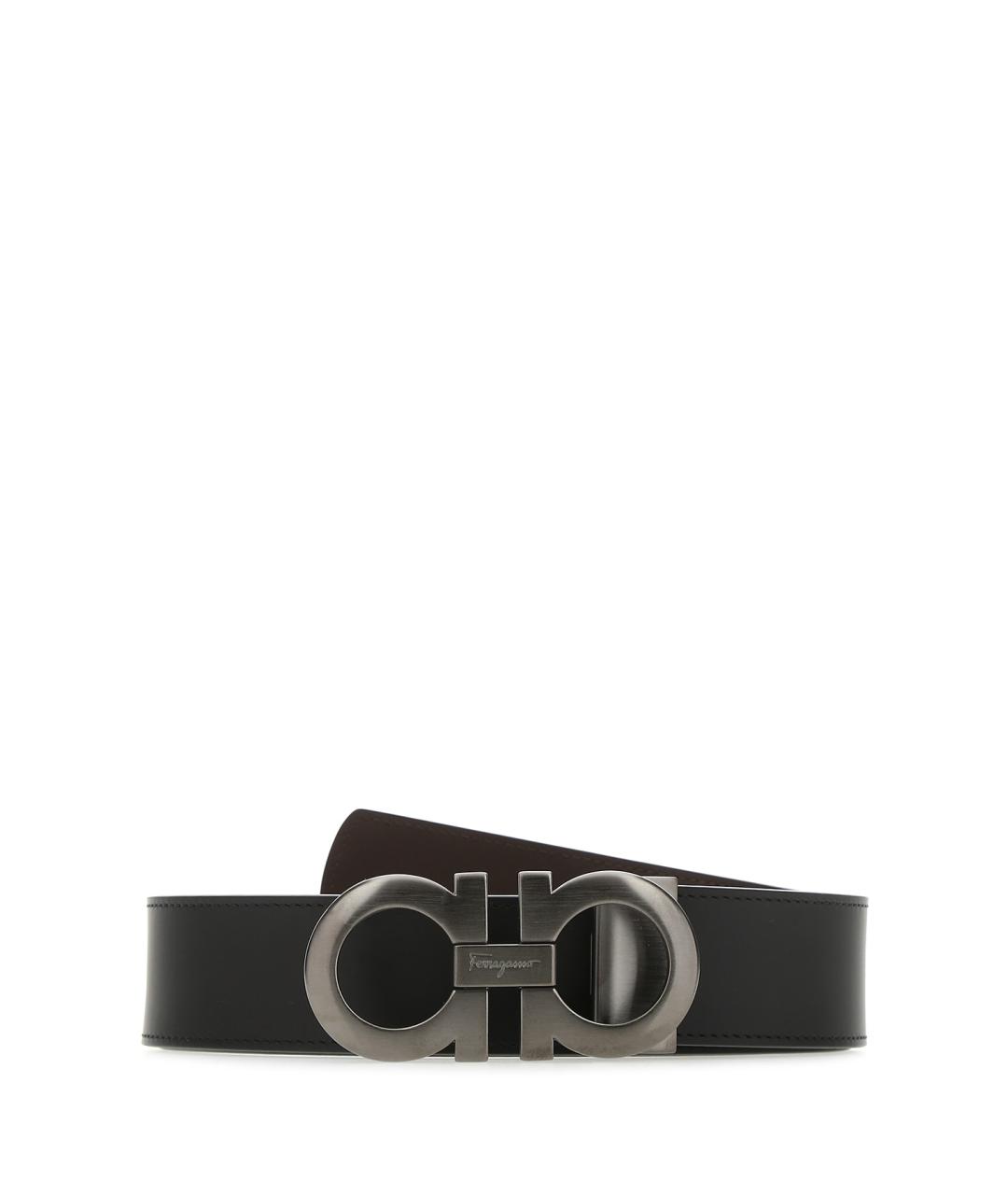 FERRAGAMO Черный кожаный ремень, фото 1