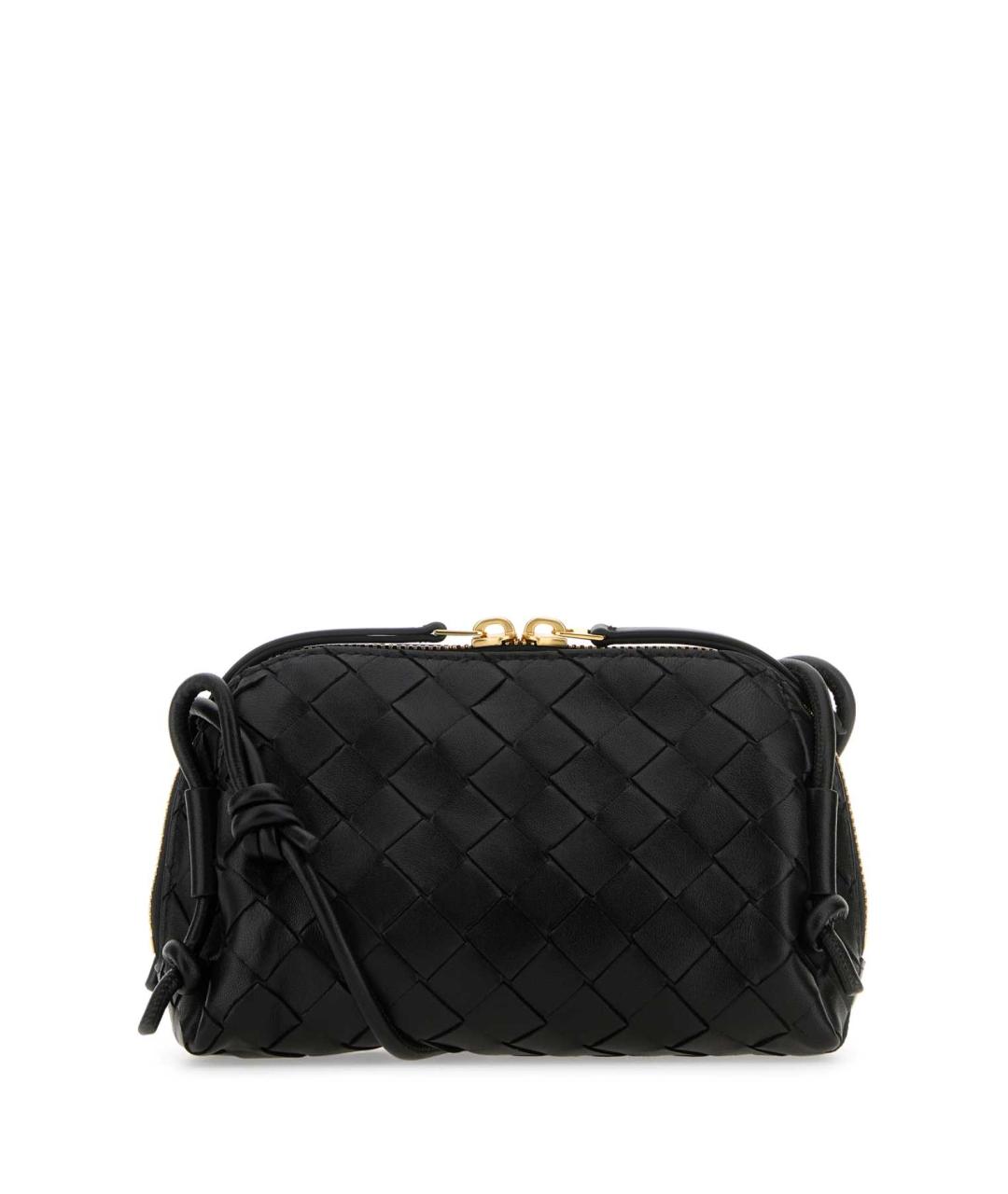 BOTTEGA VENETA Черная кожаная сумка через плечо, фото 1