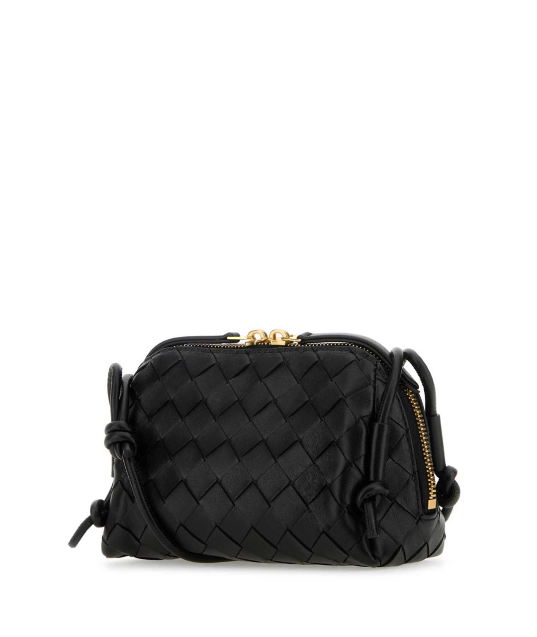 BOTTEGA VENETA Черная кожаная сумка через плечо, фото 2