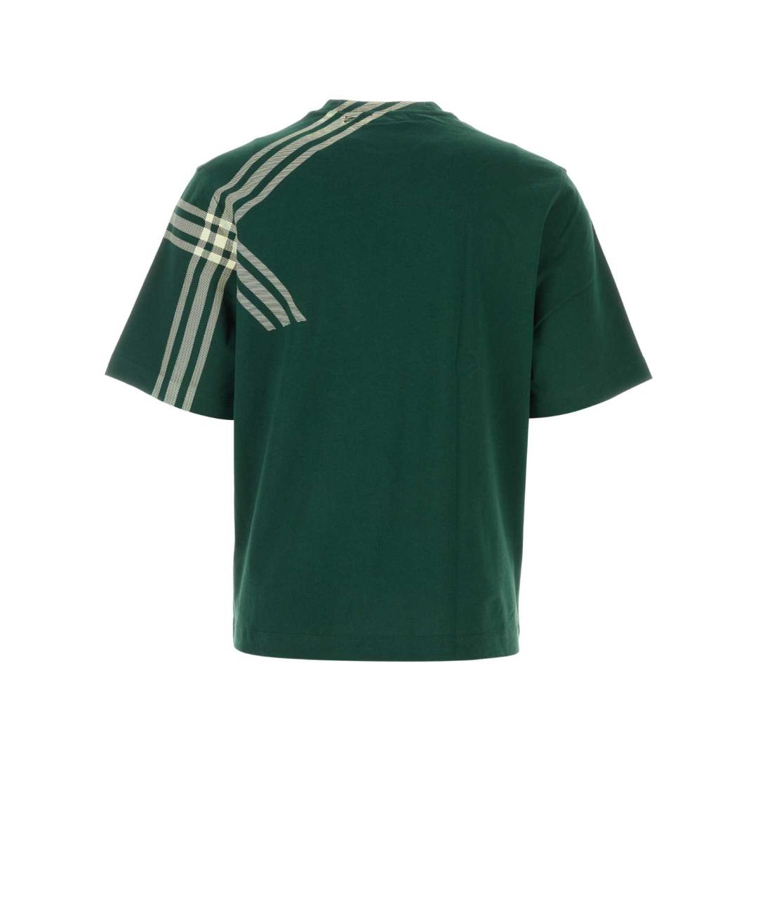 BURBERRY Зеленая хлопковая футболка, фото 2