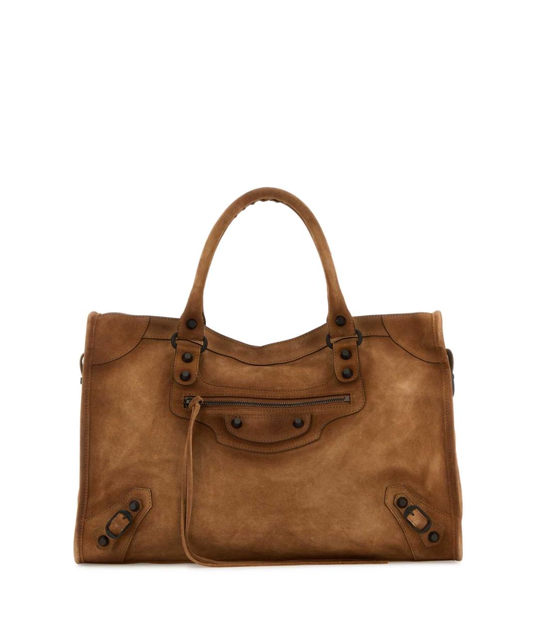 BALENCIAGA Бежевая замшевая сумка с короткими ручками, фото 1