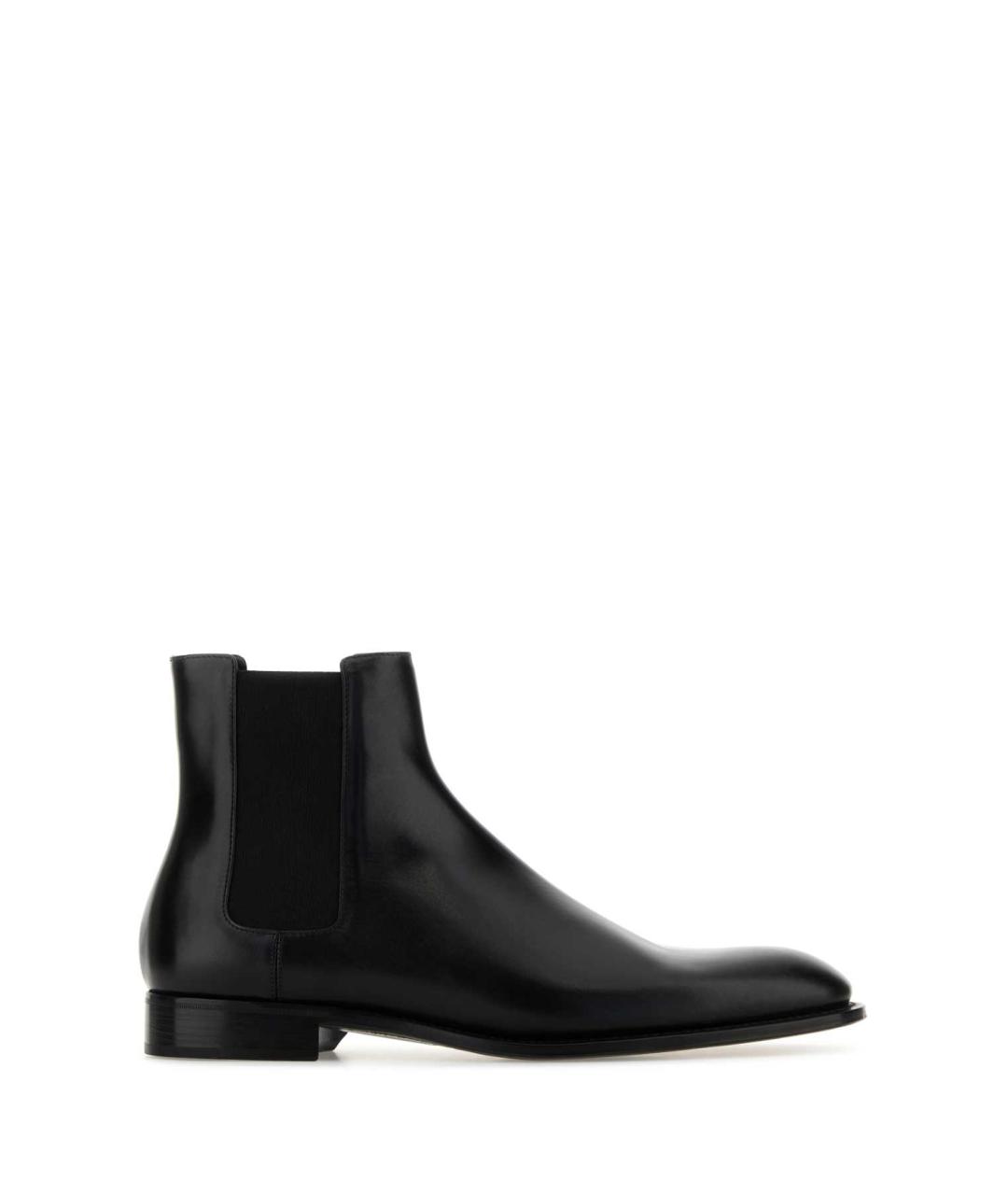 SAINT LAURENT Черные кожаные высокие ботинки, фото 1