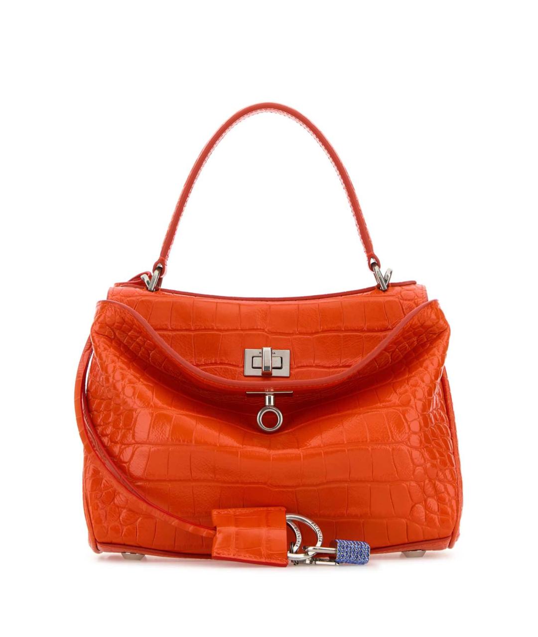 BALENCIAGA Оранжевая кожаная сумка тоут, фото 1