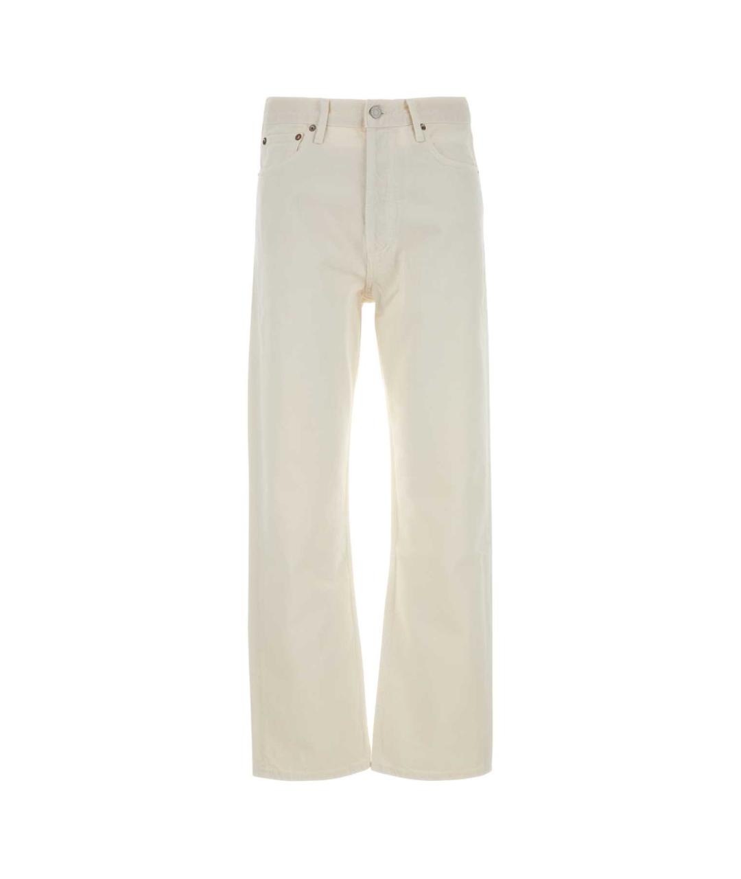 AGOLDE Белые хлопковые прямые джинсы, фото 1