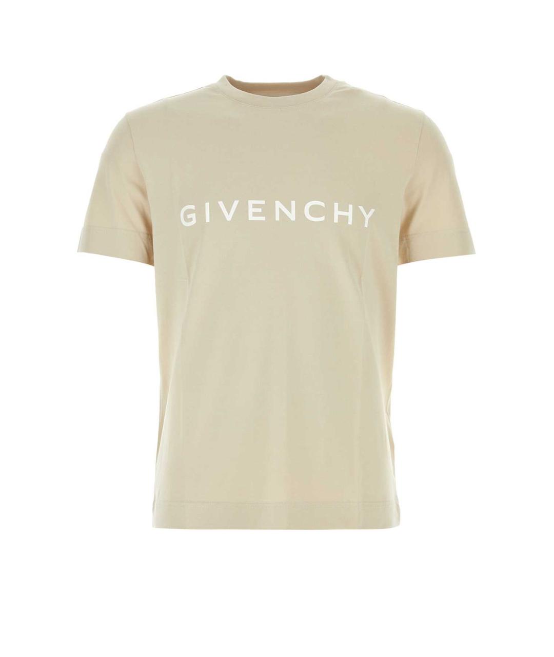 GIVENCHY Бежевая хлопковая футболка, фото 1